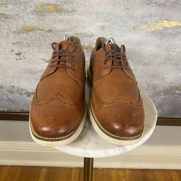 Cole Haan OriginalGrand Shoes Mens Size 9 Brown Leather Wingtip Oxford C26471 - Picture 3 of 11